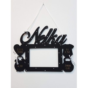 Photo frame with name and data