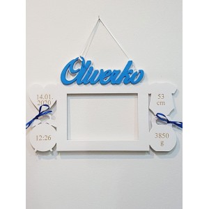 Photo frame with name and data