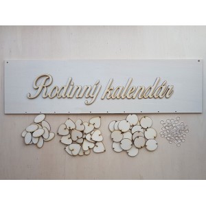 Wooden family calendar type D with inscription "Naša rodina" | LYMFY.eu | Sets of family calendars