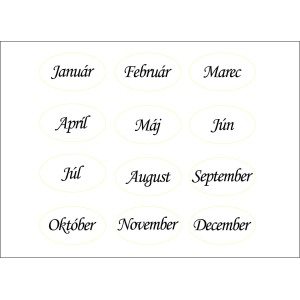 Additions to the family calendar service lasering months set 12 pcs in the Slovak language