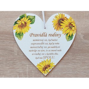 Table for the door heart 17cm Rules of the sunflower family