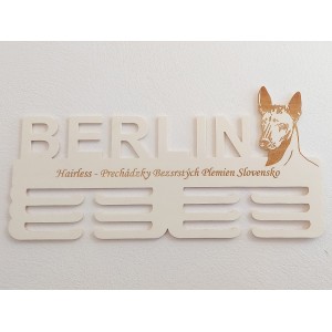 Wooden medal holder with lasering 45 cm breed Peruvian naked