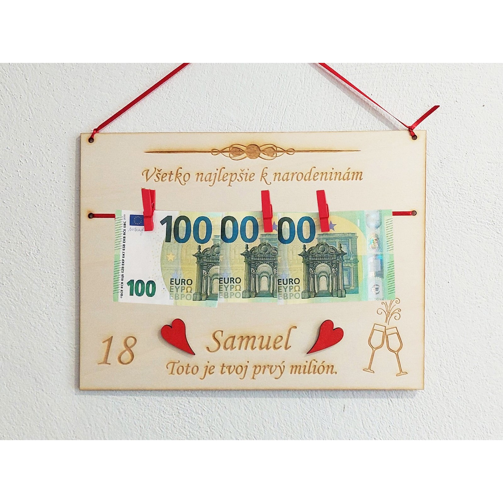 Your first million wooden board 30x22cm | LYMFY.eu | Tables for money