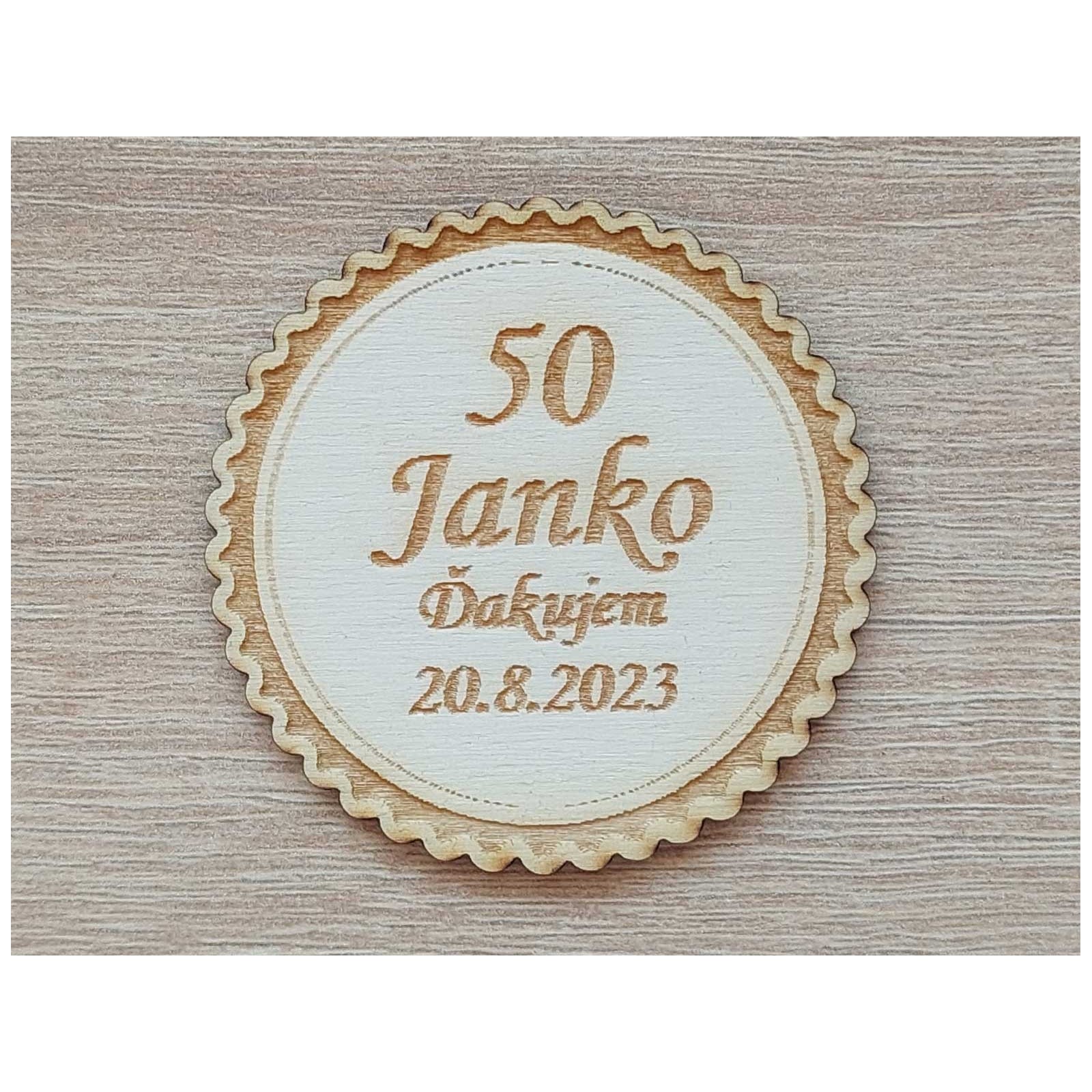 Birthday magnet circle notched 55x3mm at fifty | LYMFY.eu | Categories