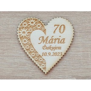 Birthday magnet indented heart 55x3mm