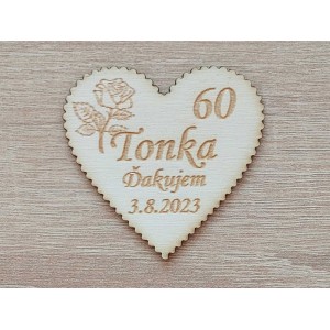 Birthday magnets to celebrate a notched heart 55x3mm