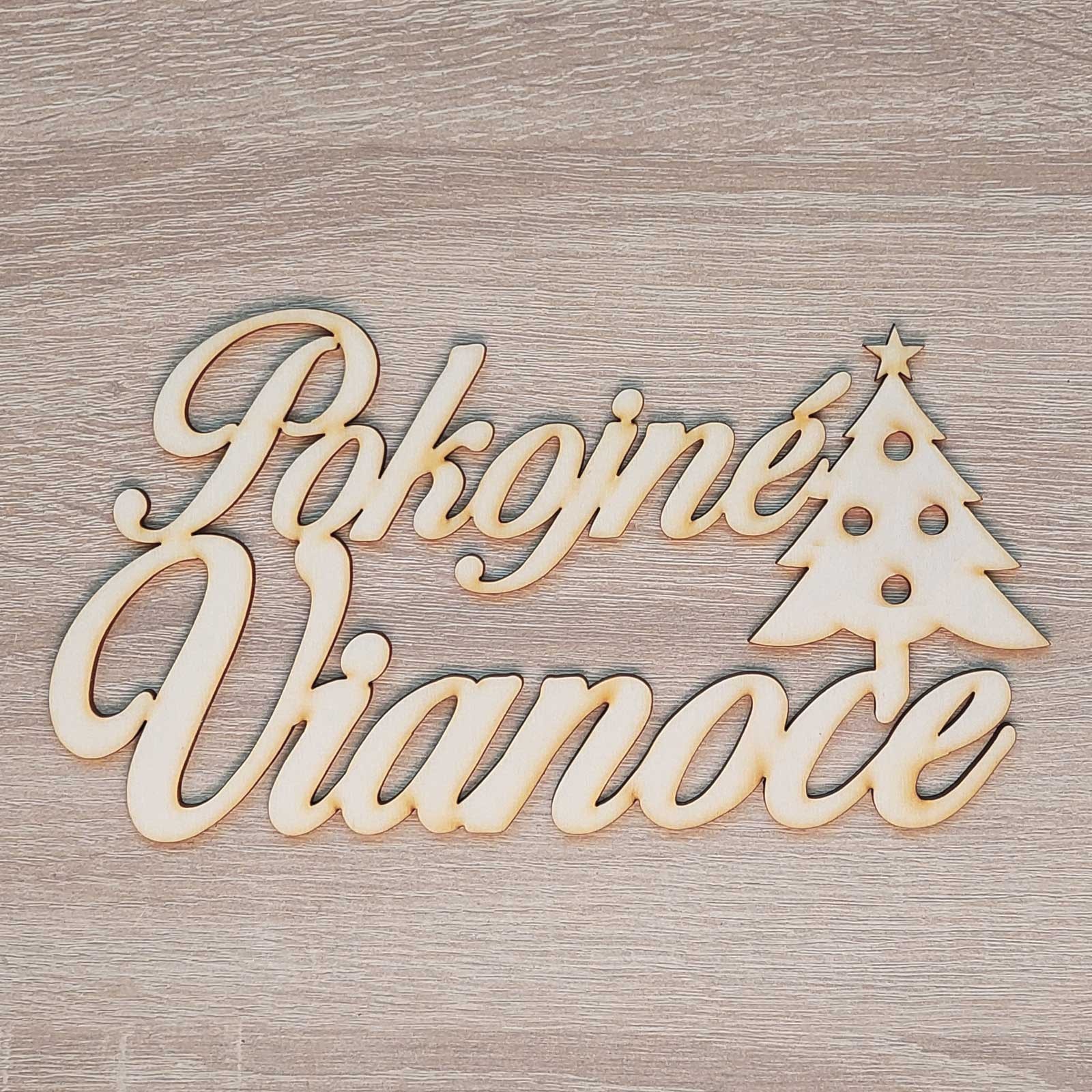 Wooden sign Peaceful Christmas 21cm | LYMFY.eu | Inscriptions