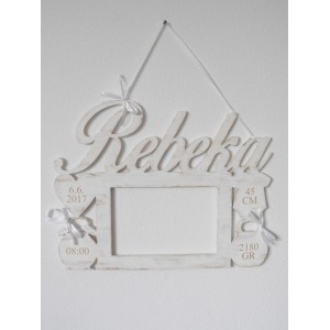 Photo frame with name and data