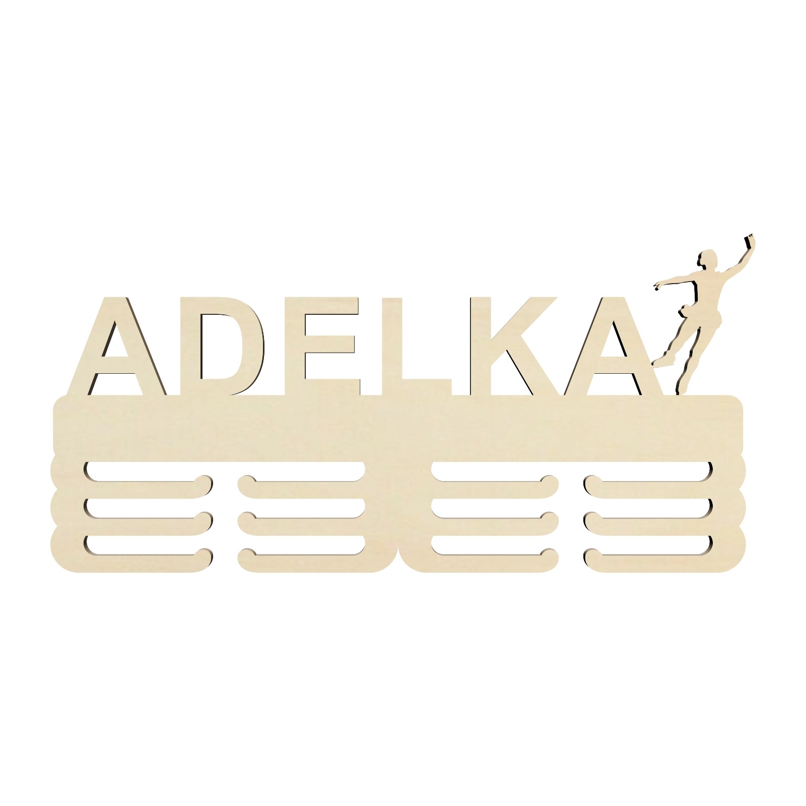 Medal hanger with the name figure skating 45cm | LYMFY.eu | Wooden hanger for medals