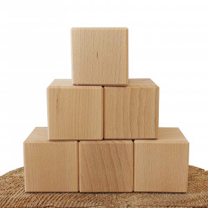 Large wooden cubes 5.5 cm natural