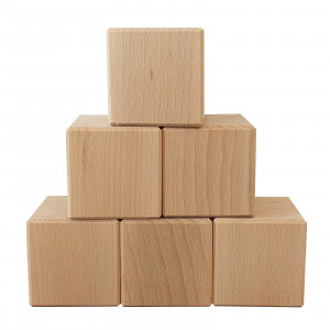 Large wooden cubes 5.5 cm natural