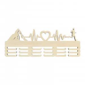 Medal hanger natural MOUNTAINS PULSE HEART RUNNING 55cm