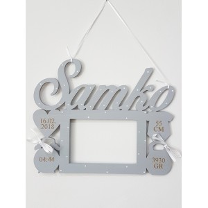 Photo frame with name and data